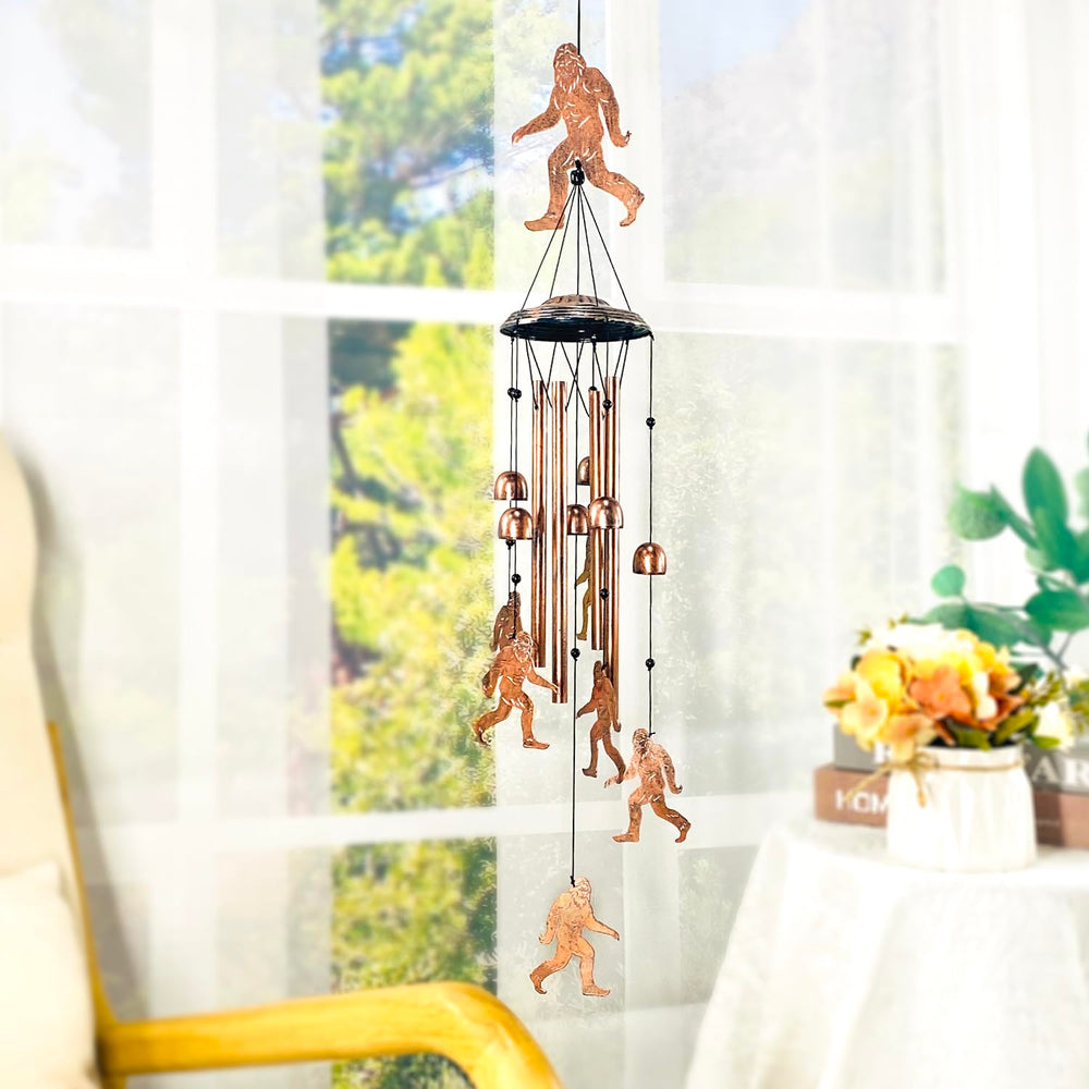 TIGGSY Bigfoot Wind Chime displayed indoors in a living room