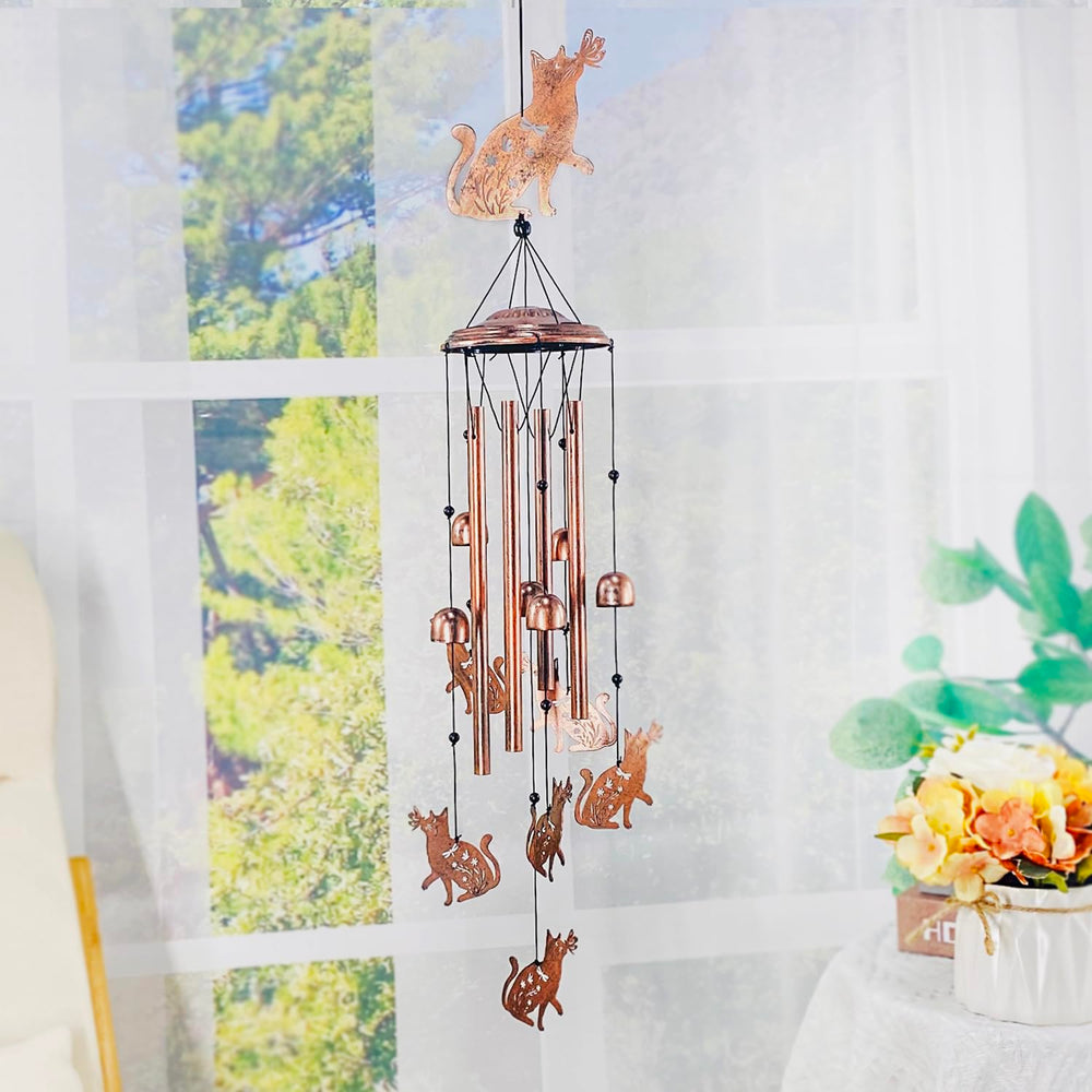 TIGGSY Cat Wind Chime detail of aluminum tubes