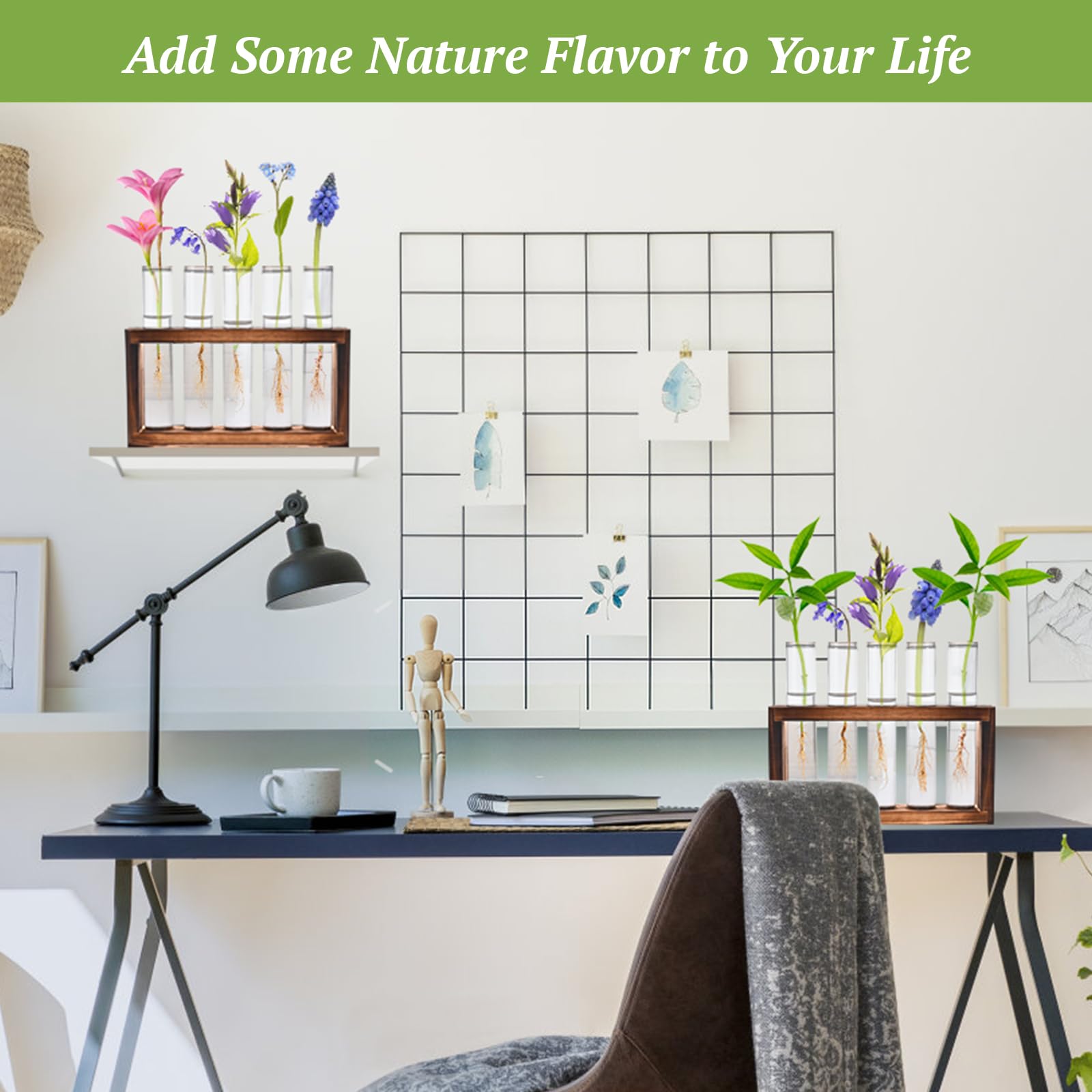 Tigvio propagation station on a kitchen counter with plants
