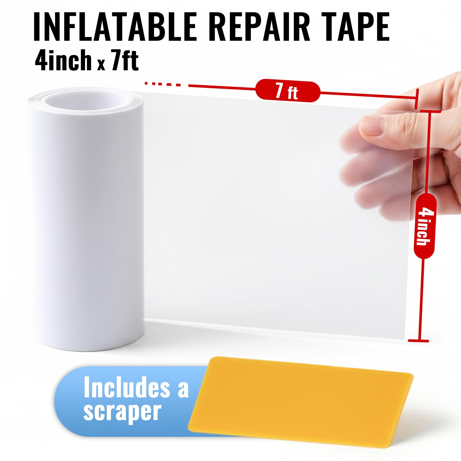 Tikfoam repair tape showing size 4 inches by 7 feet