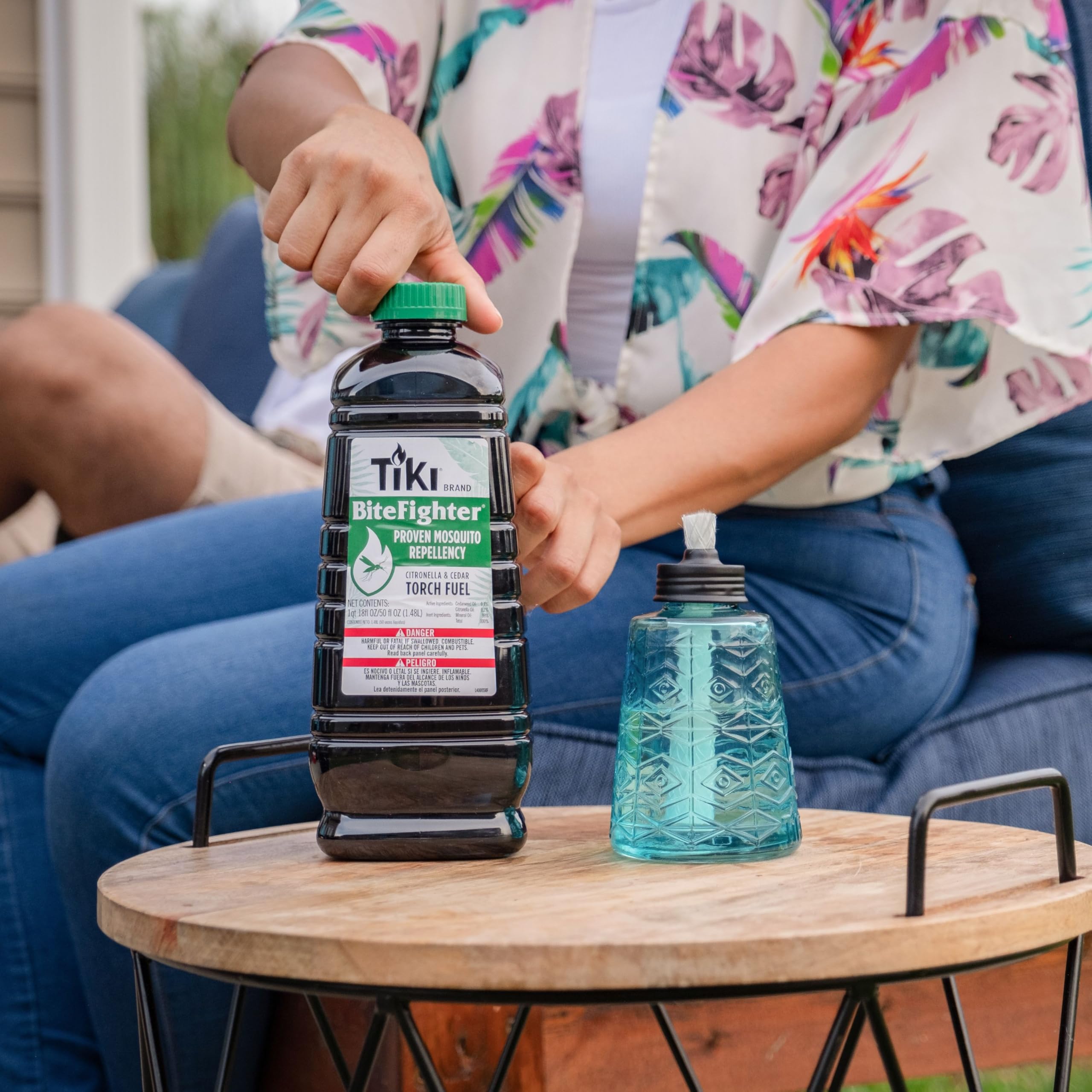 TIKI BiteFighter Mosquito Repellent Torch Fuel black plastic bottle