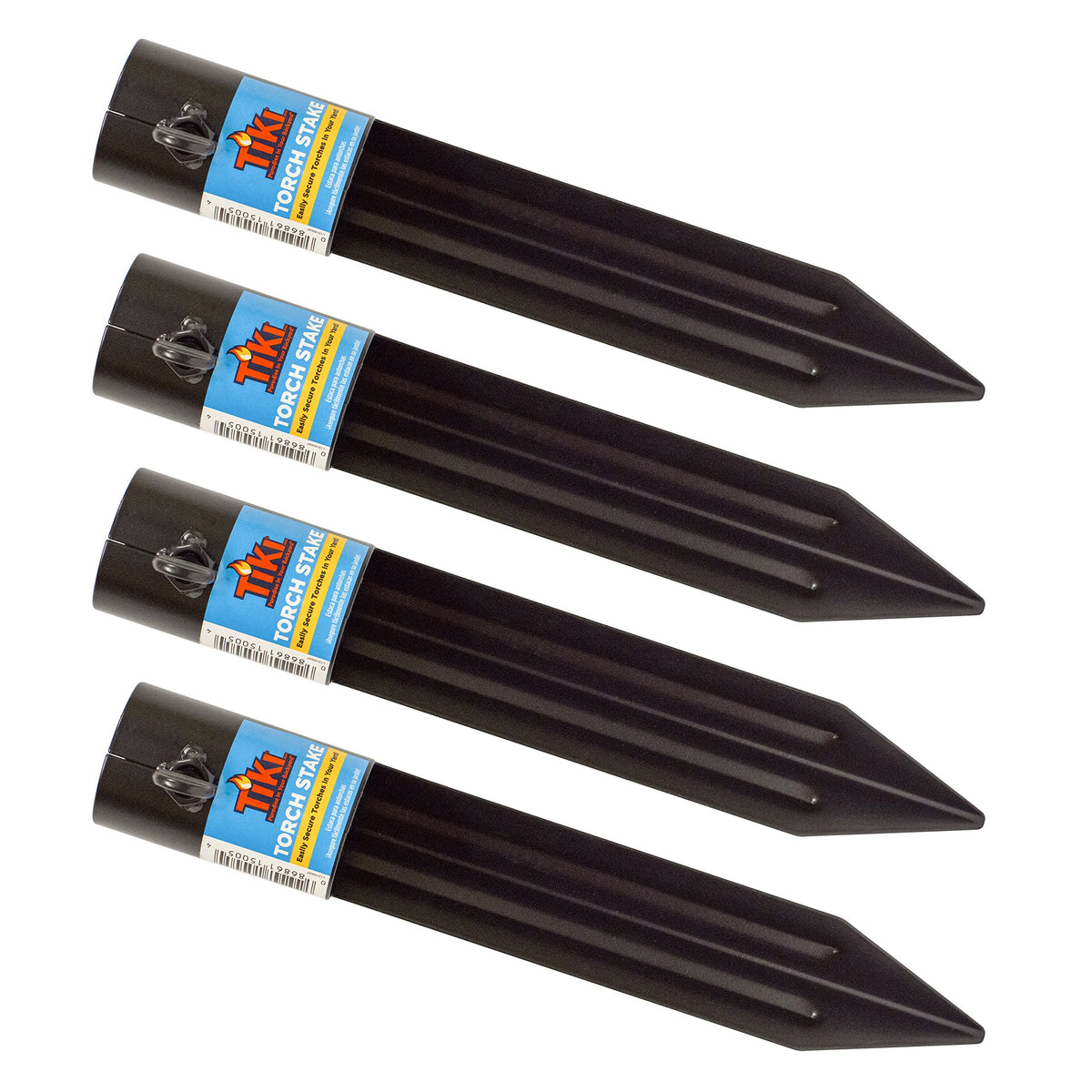 TIKI Metal Torch Stake black model front view