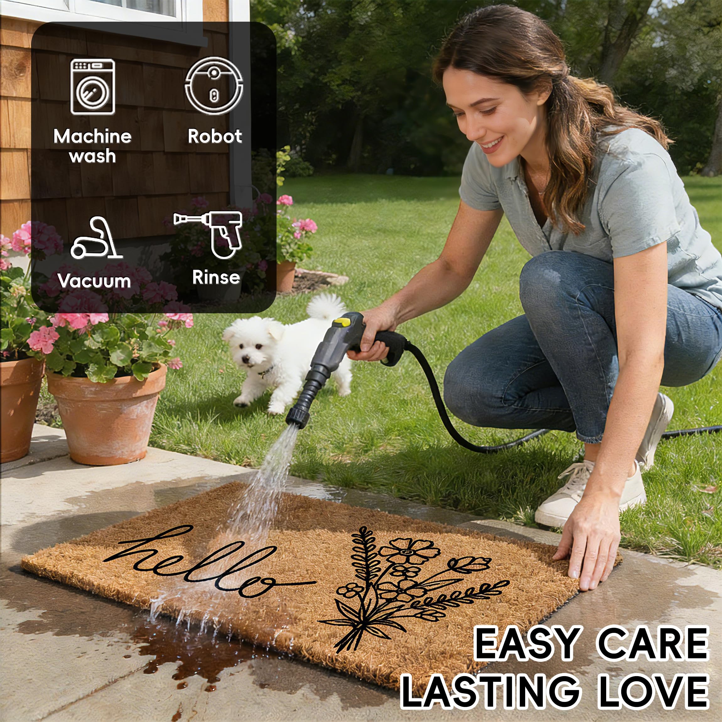 TIKIRUGI doormat set showcasing non-slip backing