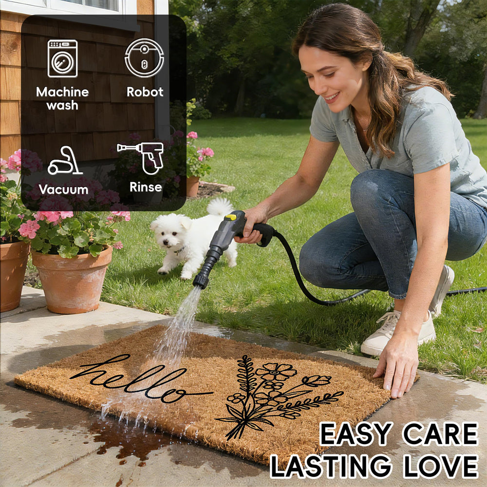 TIKIRUGI doormat set showcasing non-slip backing