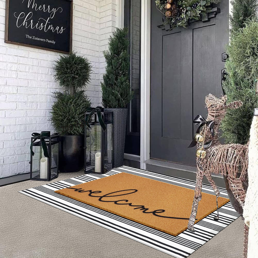 TIKIRUGI doormat set showcasing non-slip backing
