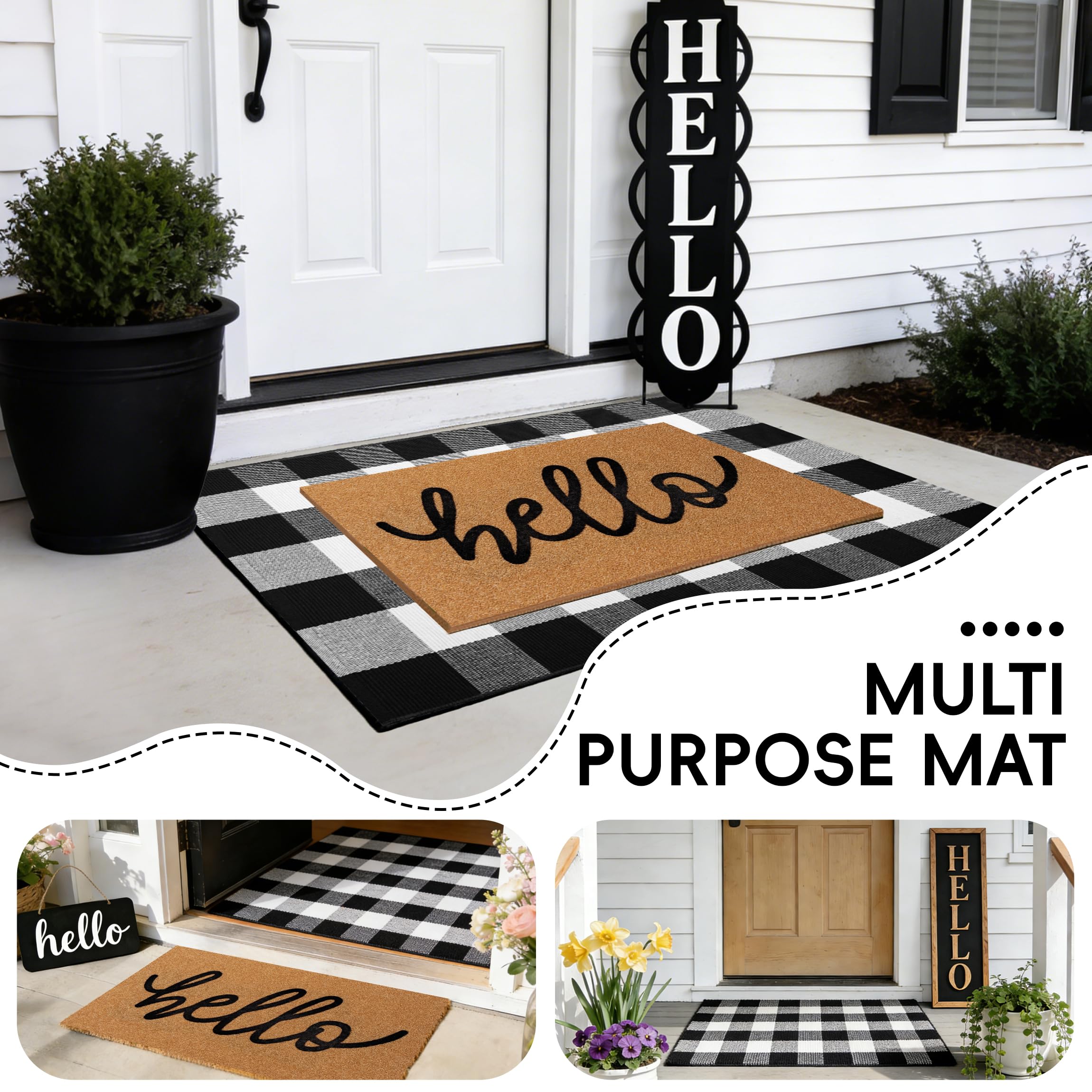 TIKIRUGI Welcome Door Mat Set displayed at an entryway