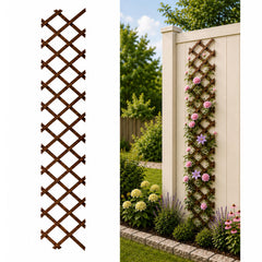 Tilinyan & one Expandable Garden Trellis side view with natural wood grain