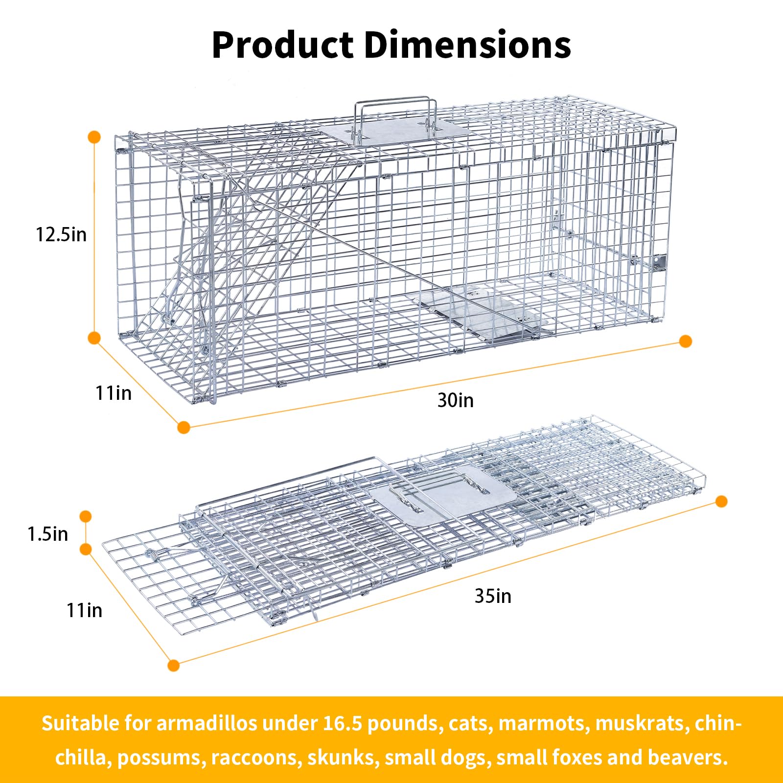 Timaze Folding Live Animal Trap side view