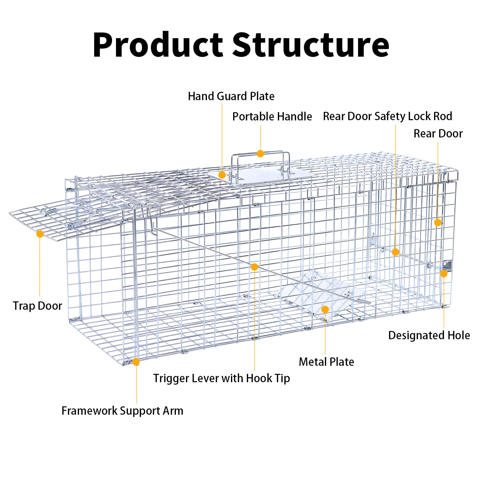 Timaze trap showing rust-resistant galvanized steel
