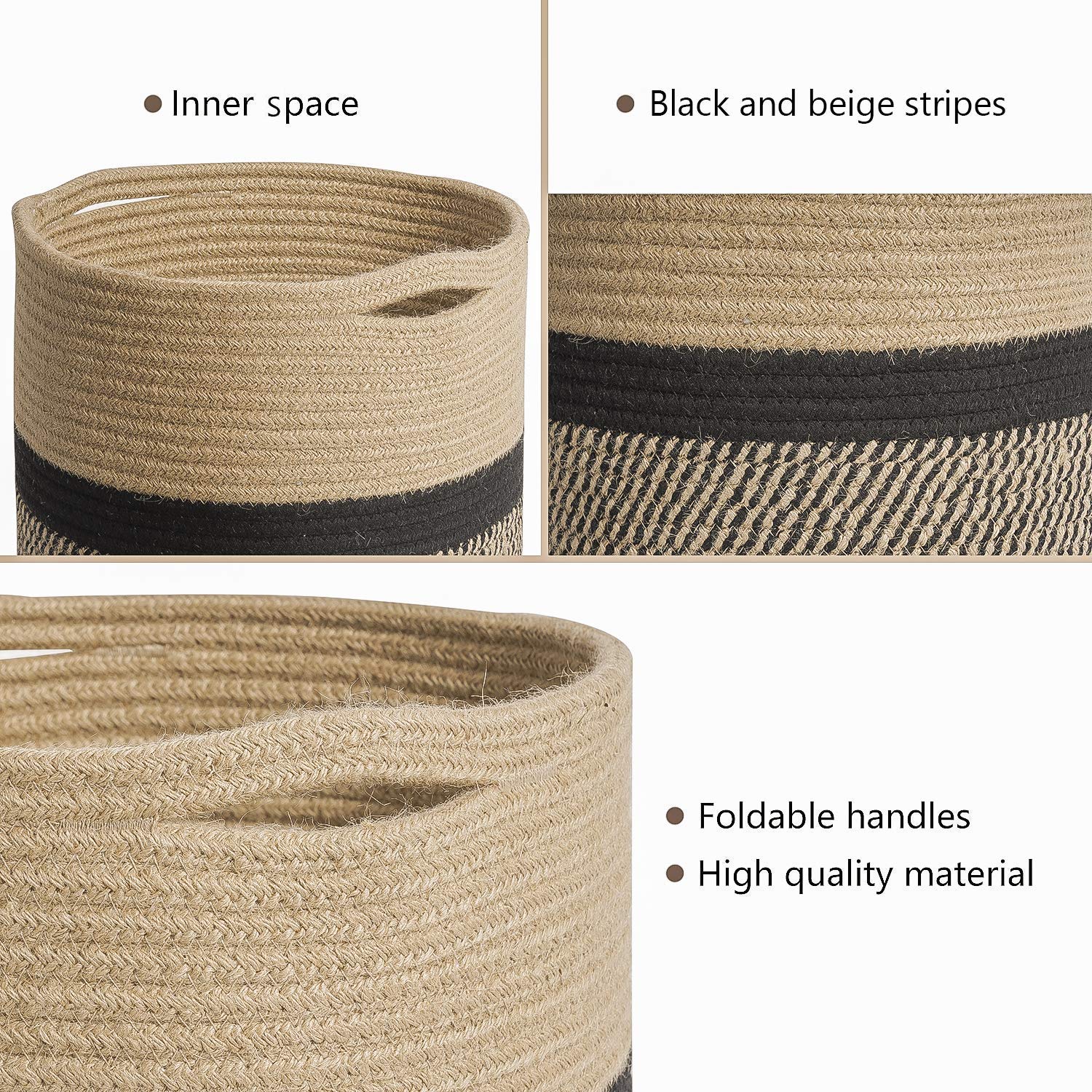 TIMEYARD Jute Rope Plant Basket used as a storage bin