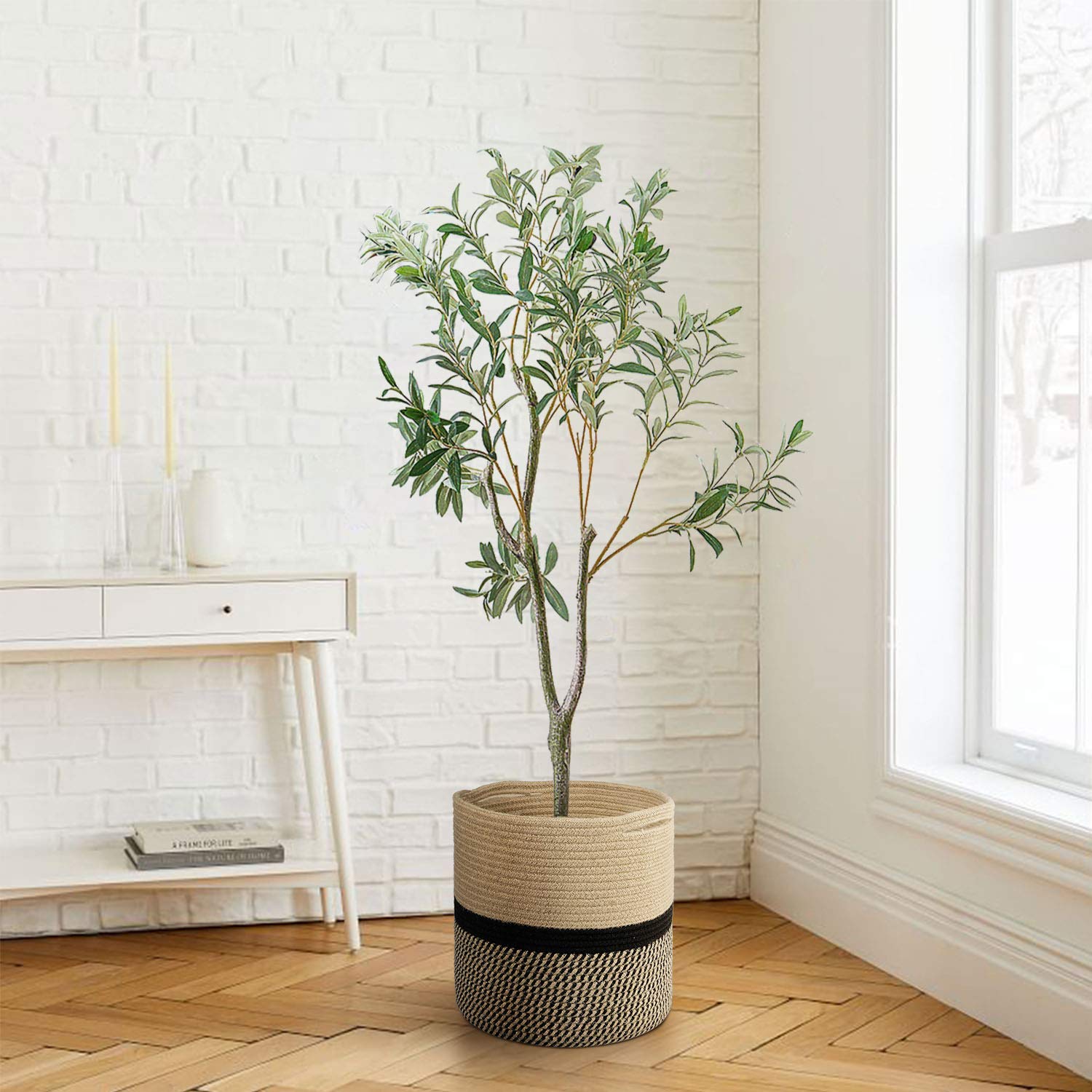 TIMEYARD Large Jute Plant Basket with sturdy handles