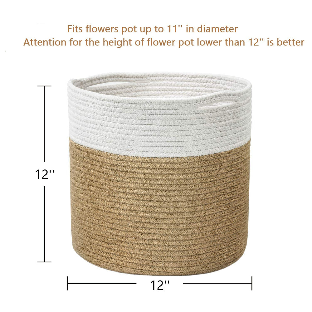 TIMEYARD Large Plant Basket placed in a stylish home decor setting