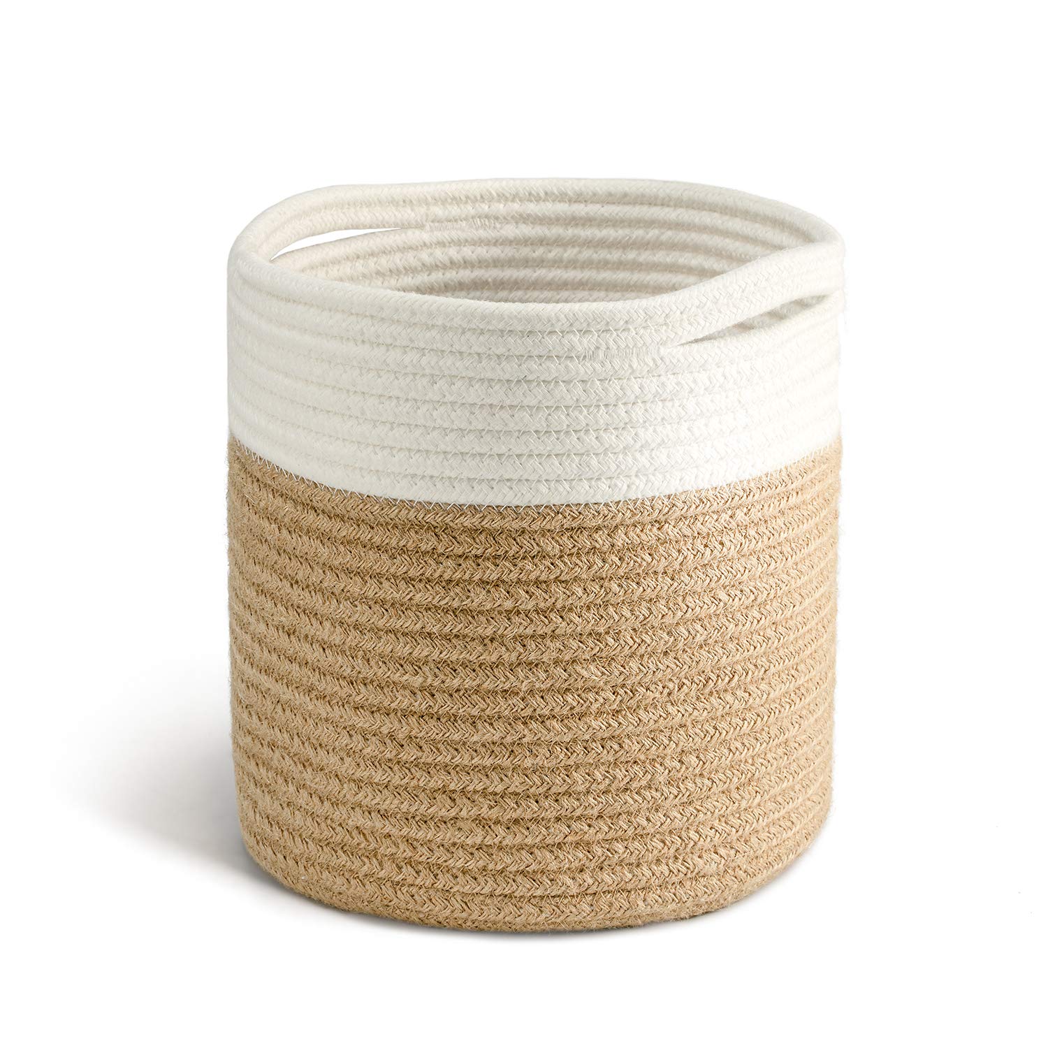 TIMEYARD Rope Plant Basket showing bottom view and stitching details