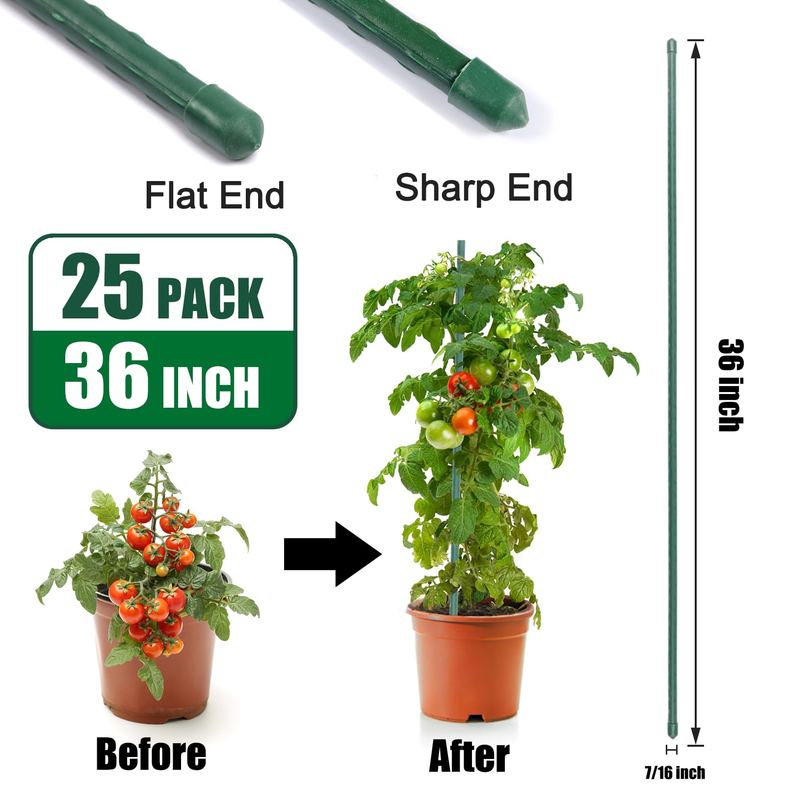 Tingyuan plant stakes in a garden with peppers