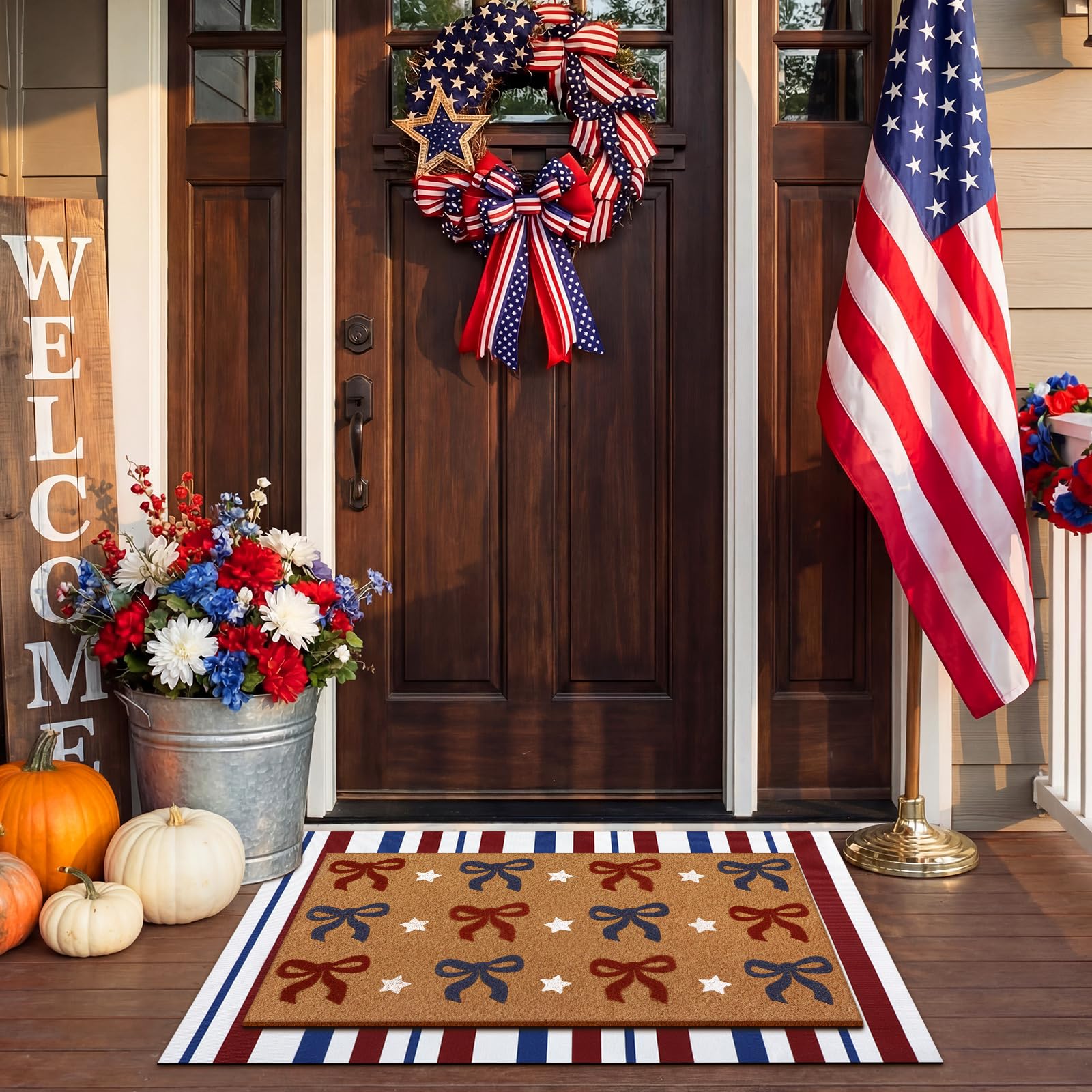 Tinideya doormat set displayed together, festive entrance