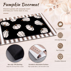 Tinideya doormat set on a porch with autumn decor