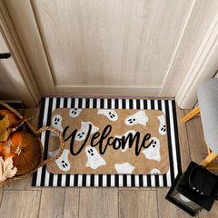 Tinideya Halloween Door Mat Set displayed at front door