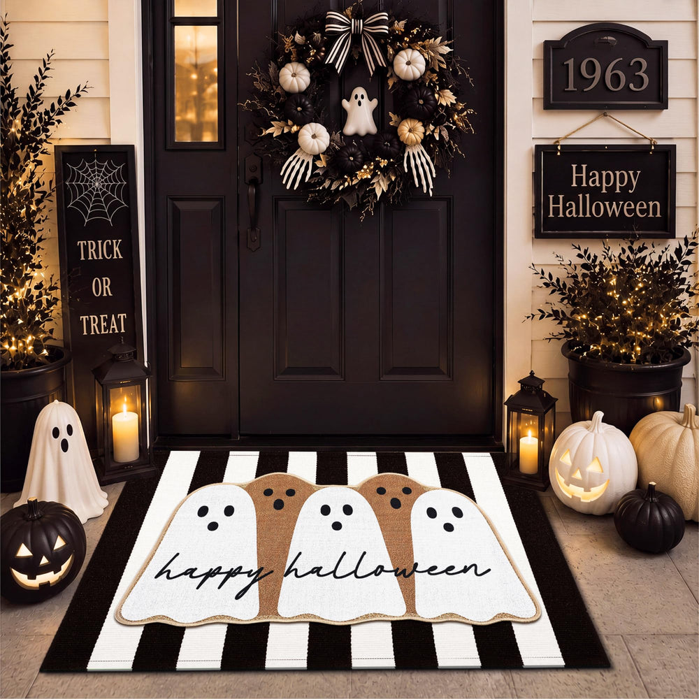 Tinideya Halloween ghost door mat front view