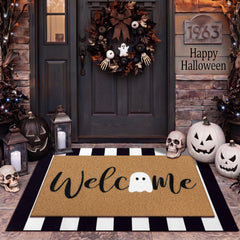 Tinideya Halloween Ghost Doormat Set, 2 pcs front view