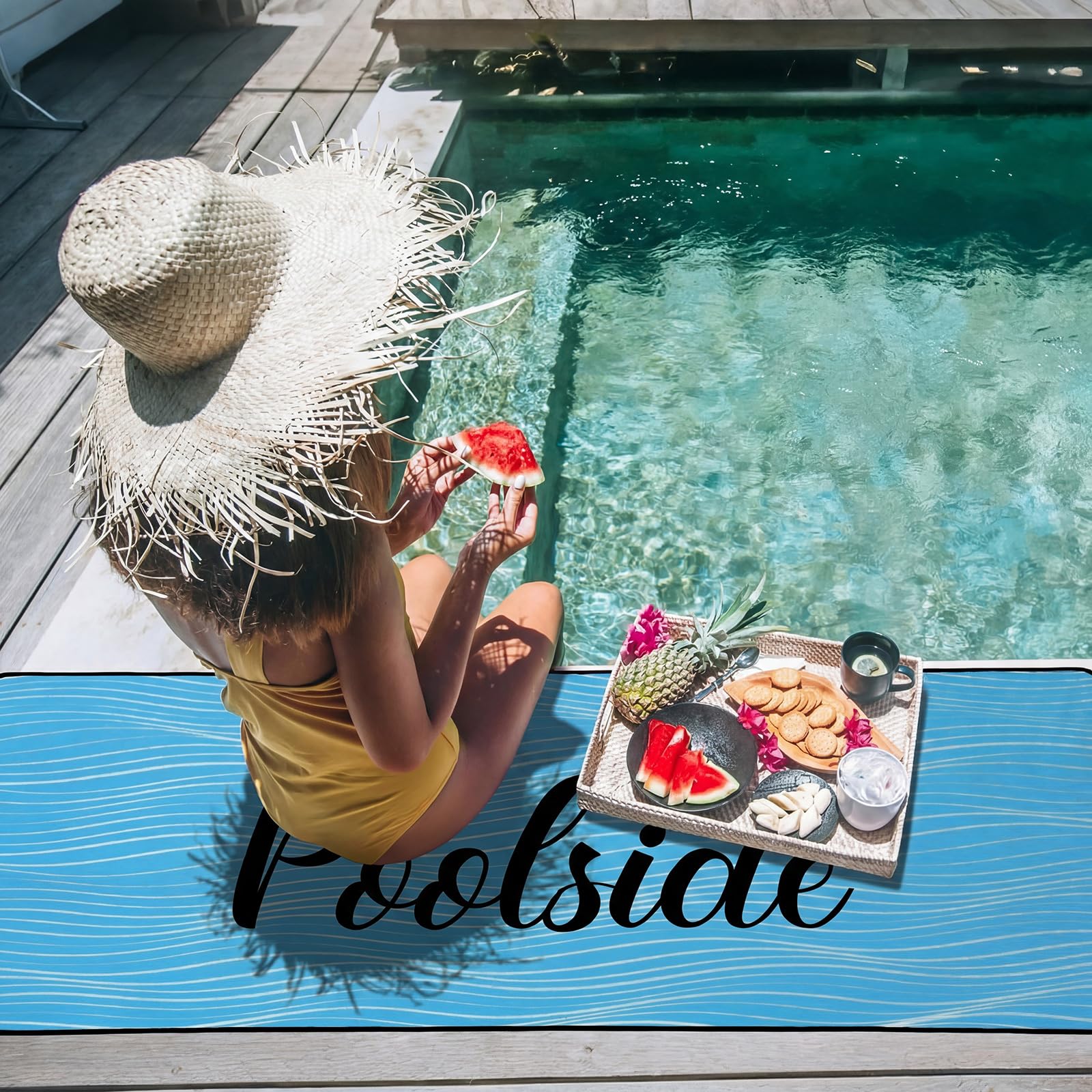 Tinideya Pool Deck Mat in a shower setting