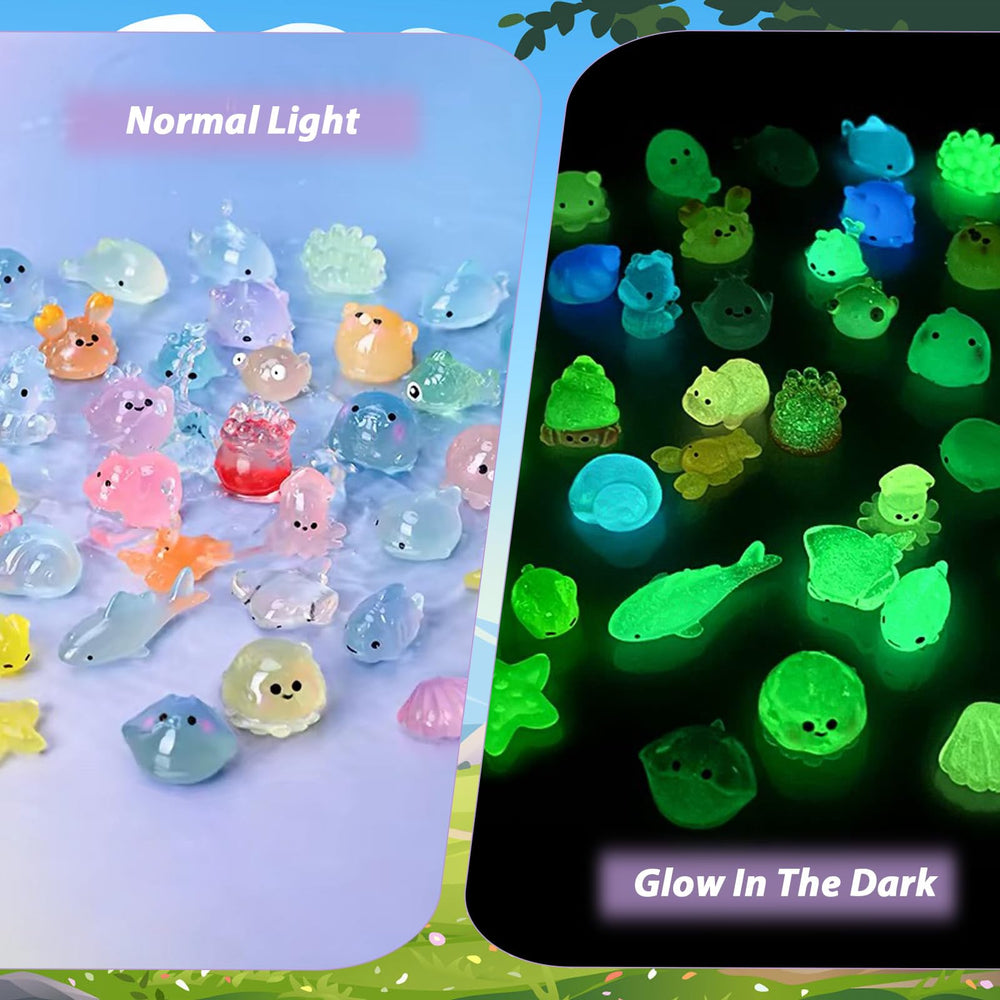 TINSKY mini animals figures glowing in the dark