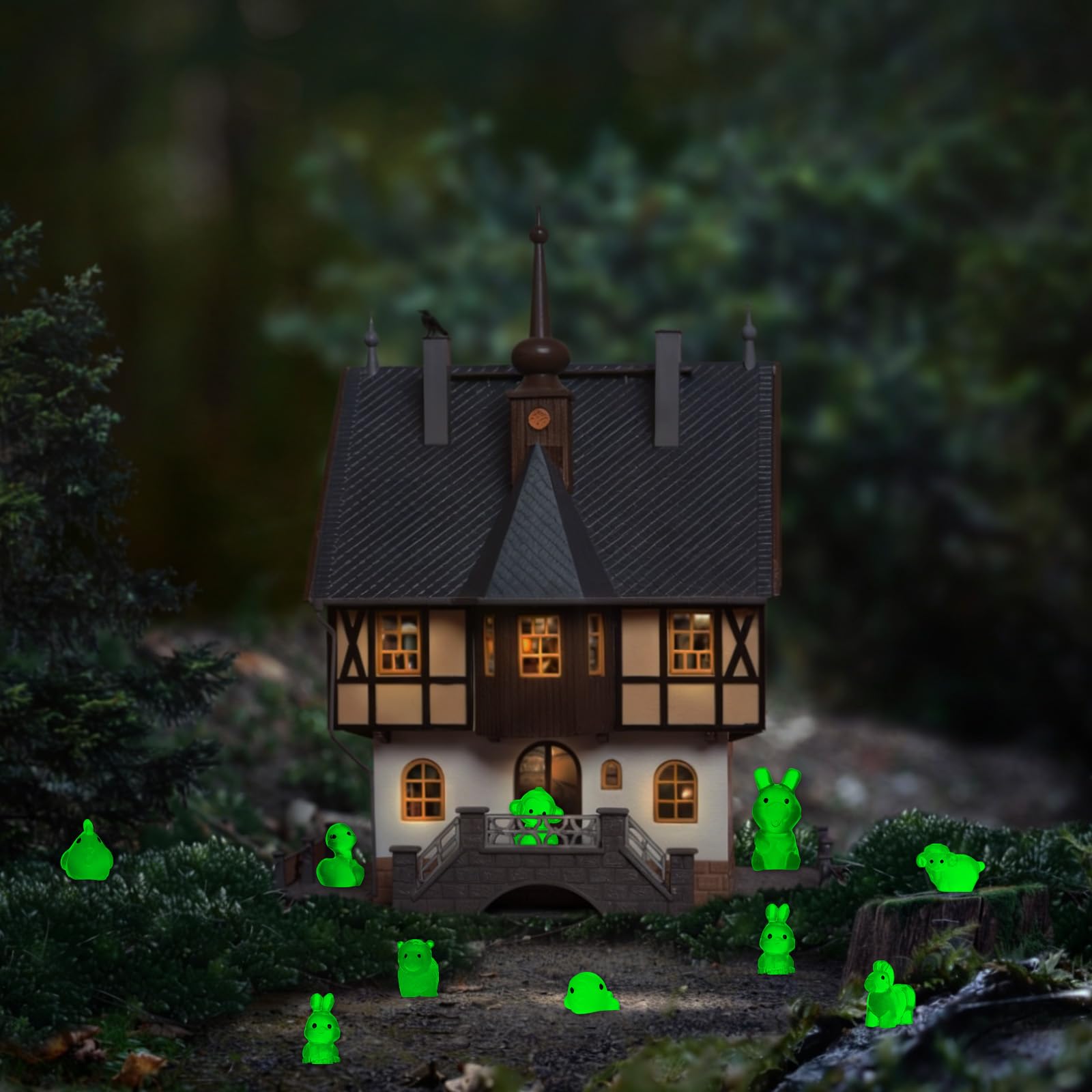 TINSKY mini animals figures in a decorative display