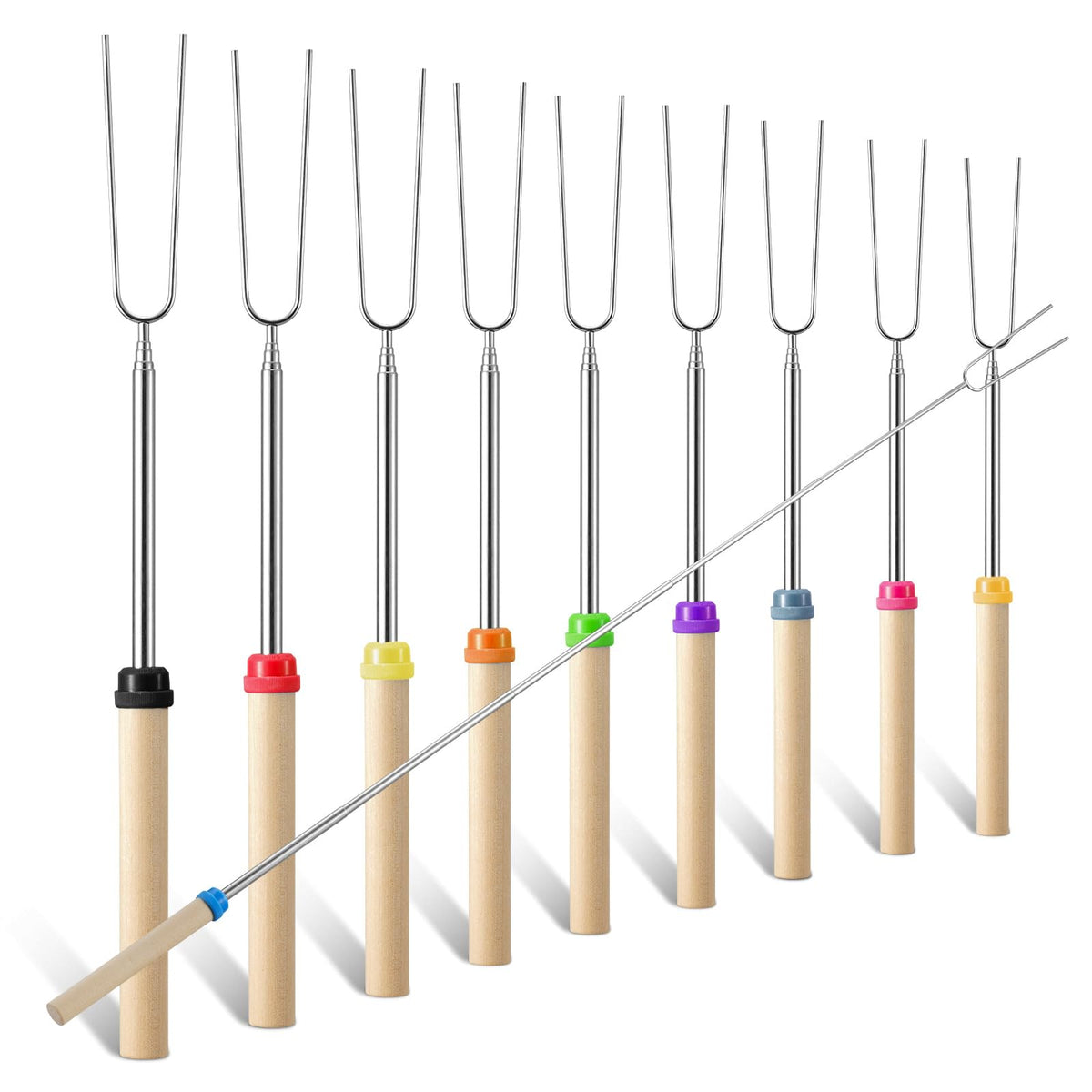 TIPTAP Marshmallow Roasting Sticks Set with colourful rings