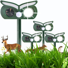 Tirgo 4-Pack Solar Ultrasonic Animal Repellent Devices in black
