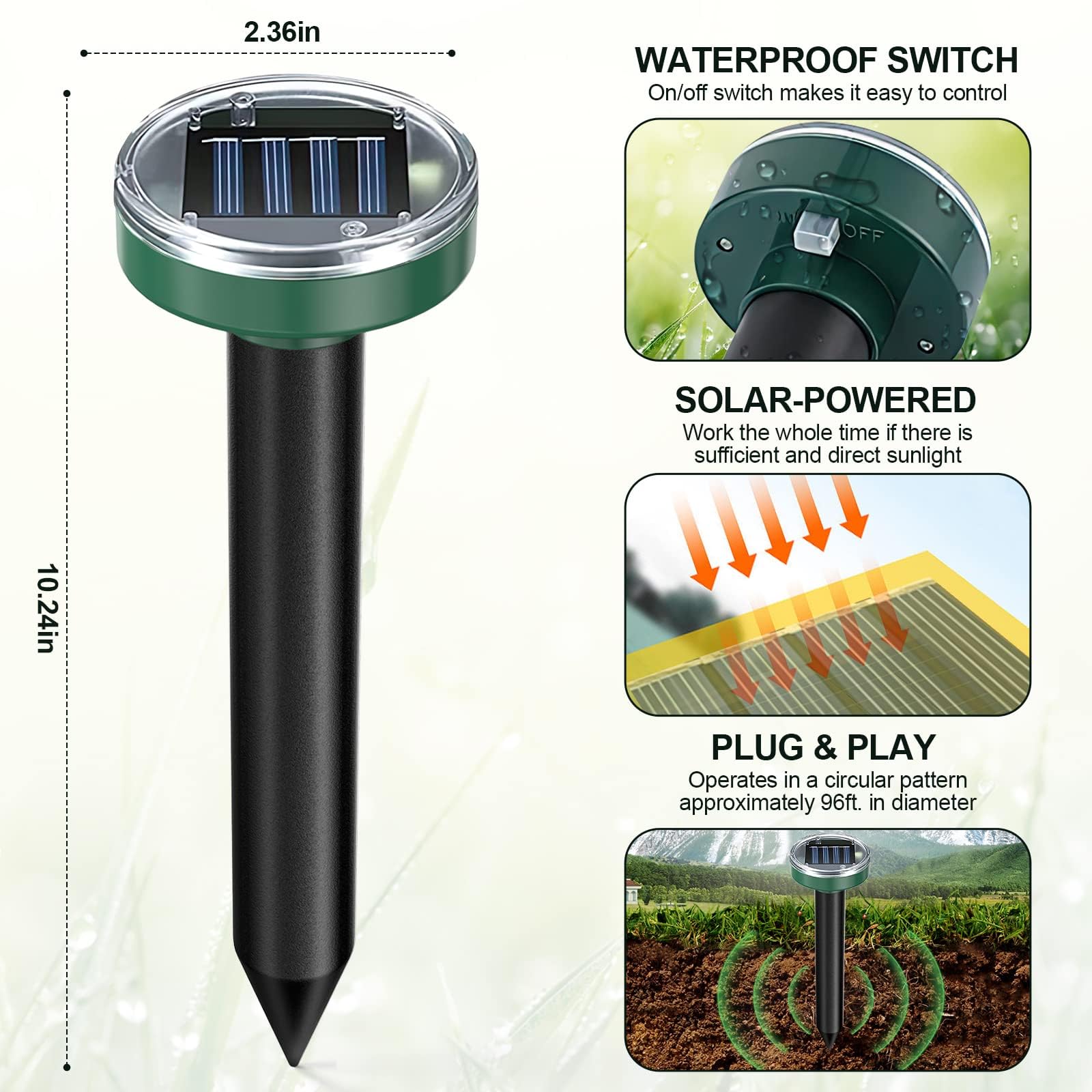 Tirgo Solar Mole Repellent Installed in Garden