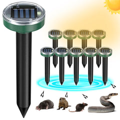 Tirgo Solar Powered Mole Repellent Green Stake Front View