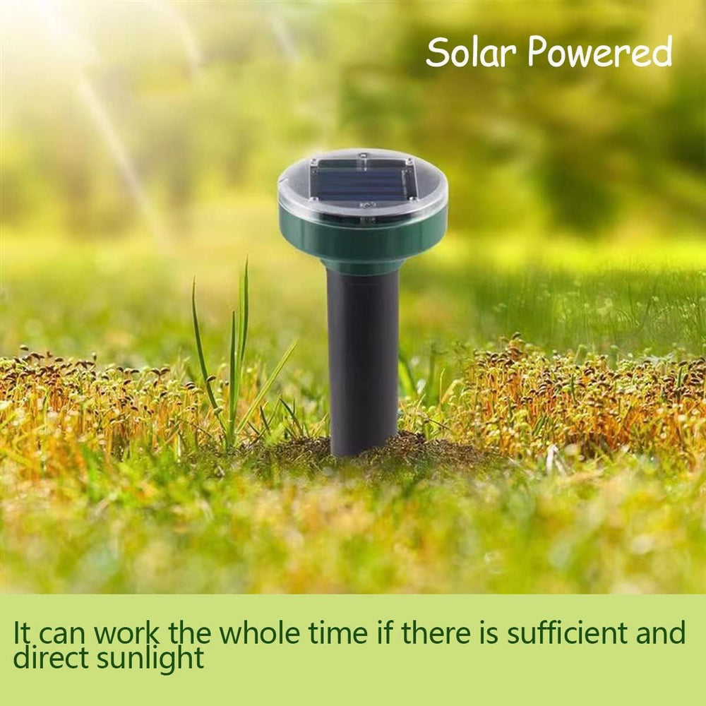 Tirgo solar powered mole repellent in outdoor environment