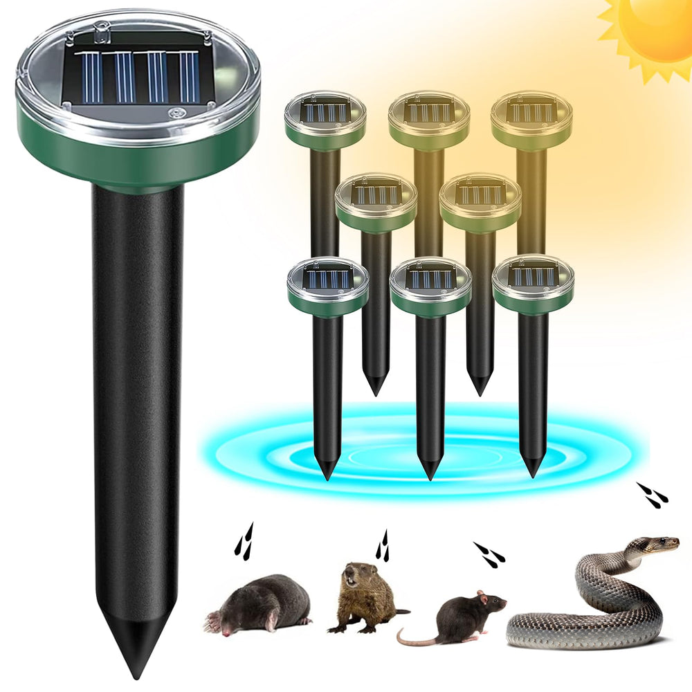 Tirgo solar powered mole repellent stakes in green color