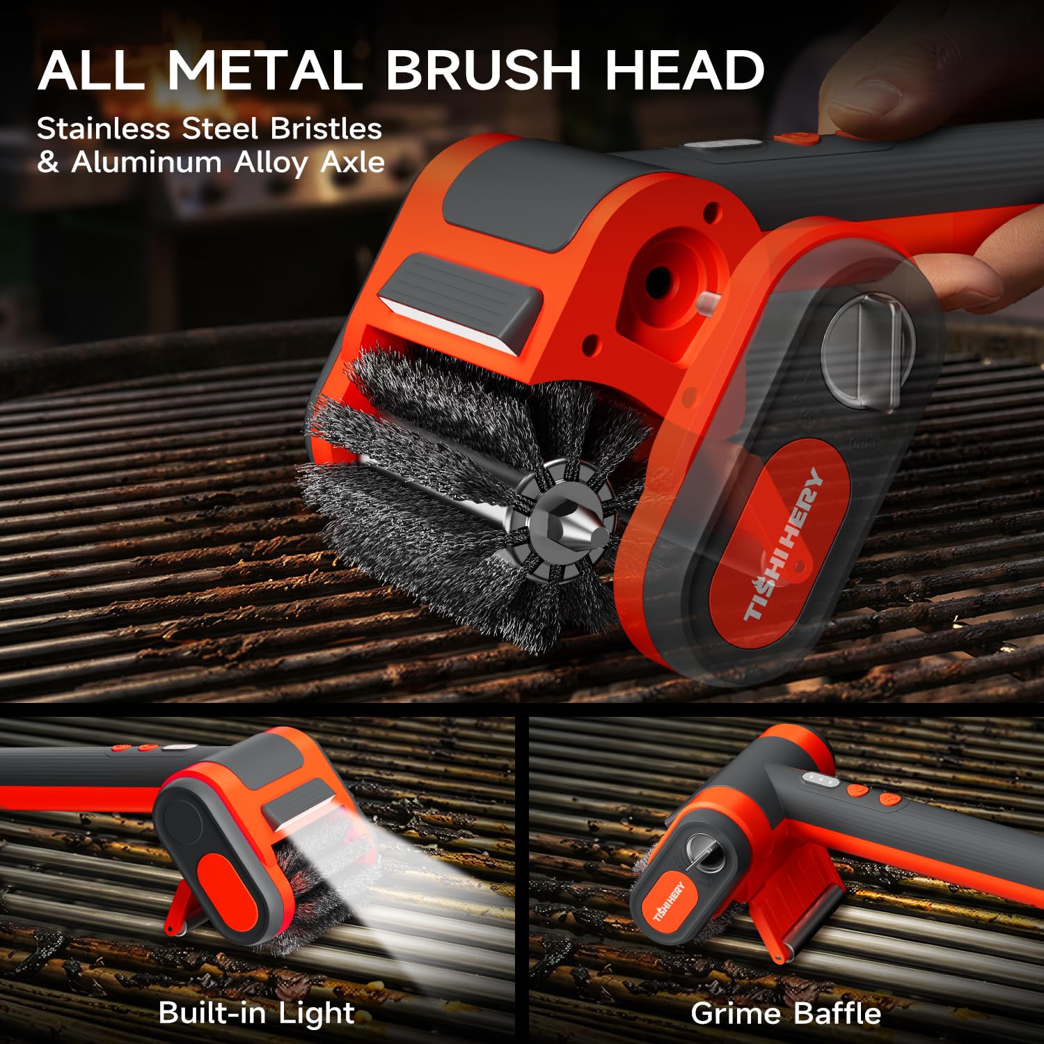TISHI HERY Electric Grill Brush with gloves included