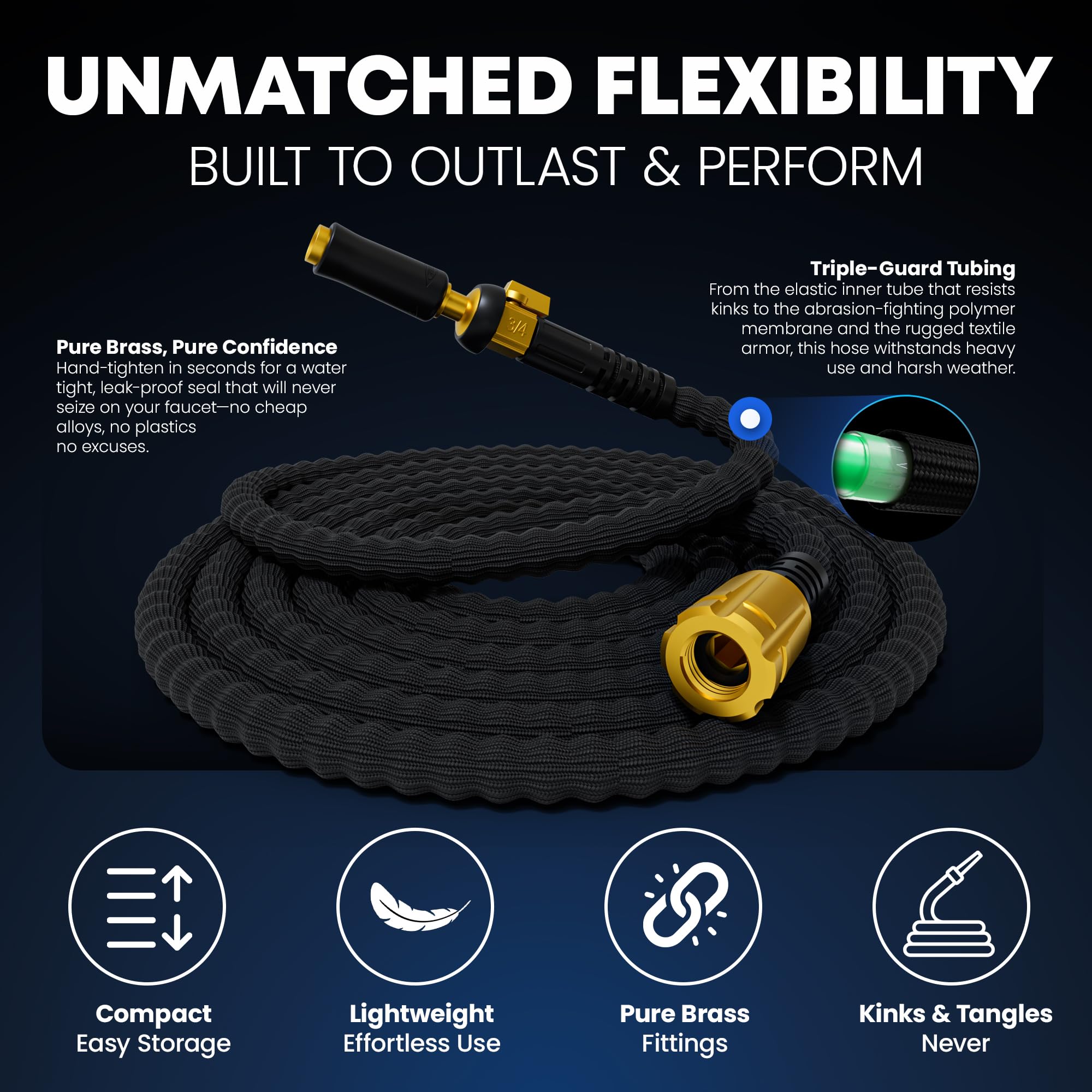 Titan Flexible Garden Hose 25FT shown in use watering plants