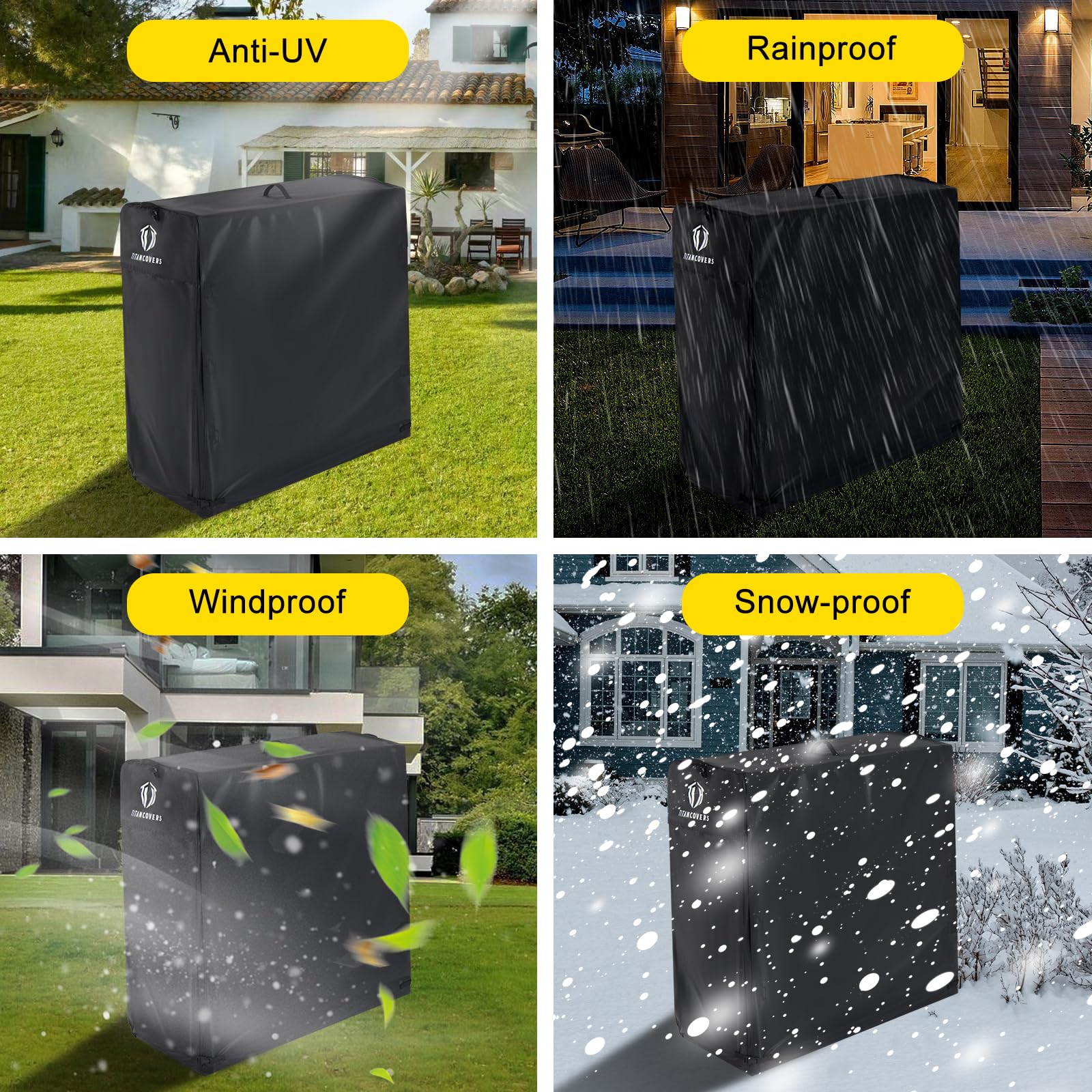 TITANCOVERS 4FT Firewood Rack Cover package dimensions