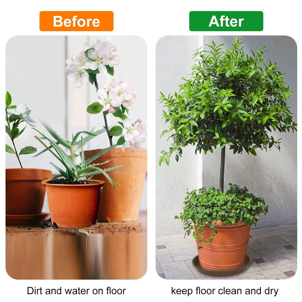 TITE plant saucer displayed with various pot sizes