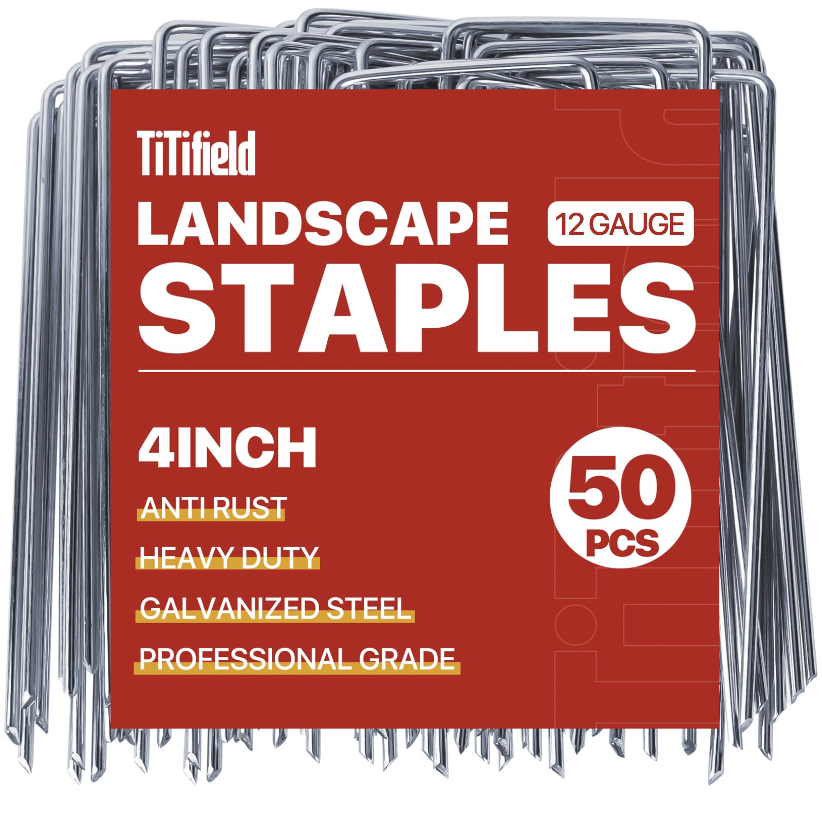TiTifield 4-inch landscape staples pack of 50