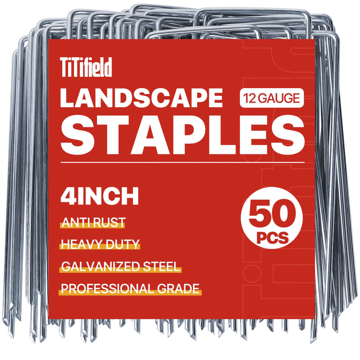 TiTifield 4-inch landscape staples pack of 50