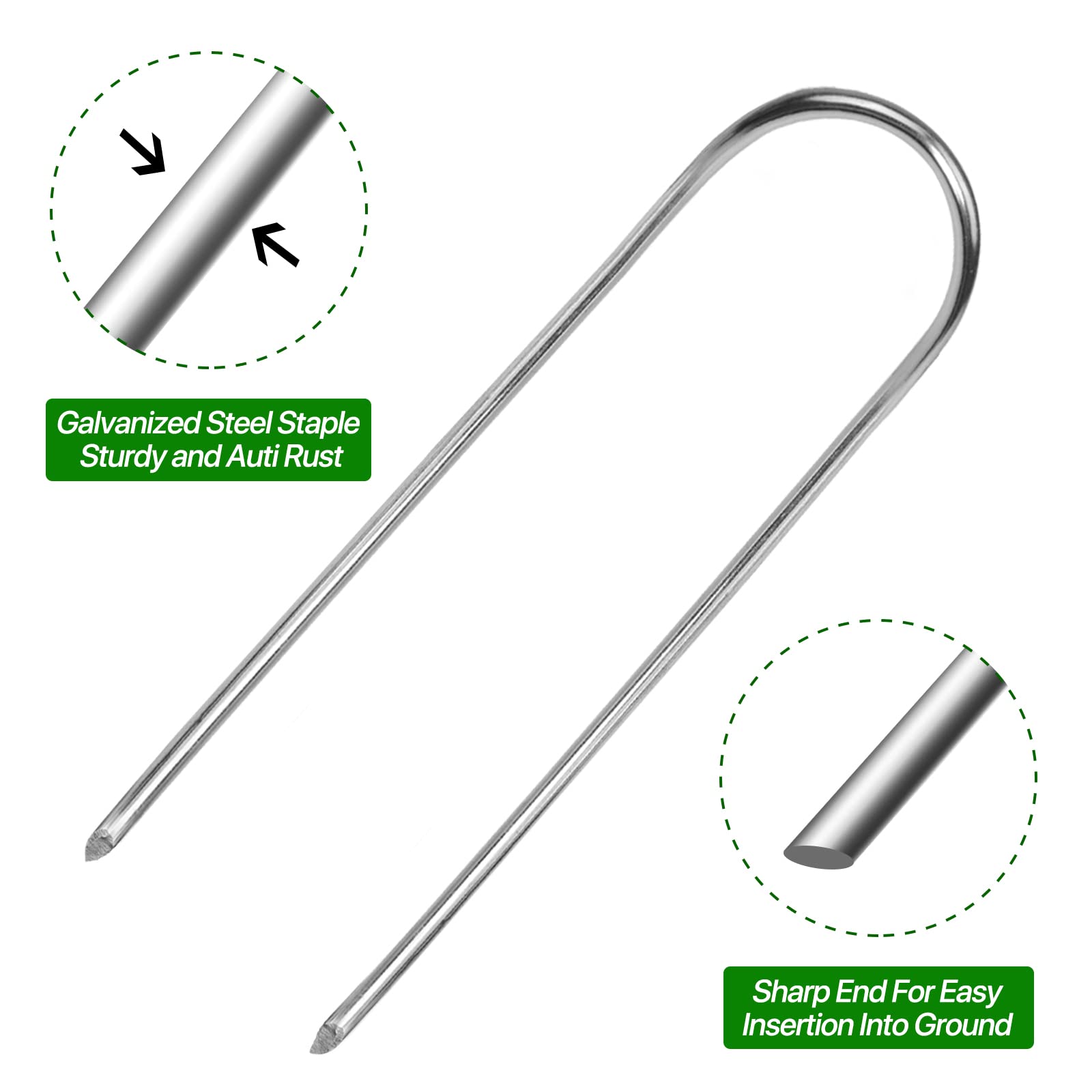 TiTifield U Shape Garden Stakes inserted into soil