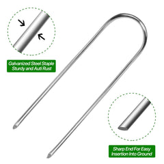 TiTifield U Shape Garden Stakes inserted into soil