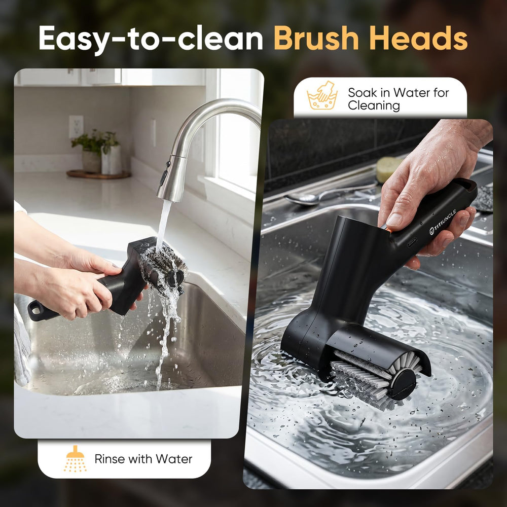TITIUNCLE Electric Grill Cleaner Brush with battery indicator