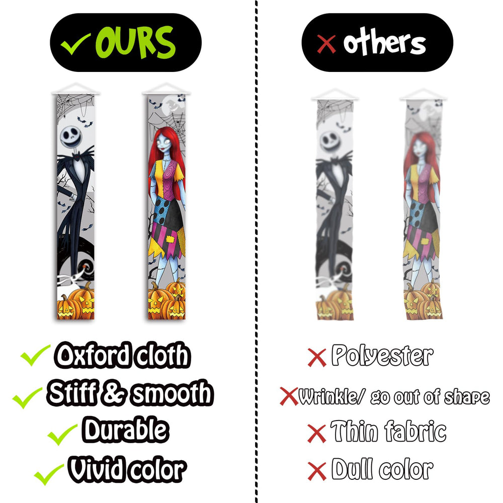 Tivee Halloween Banner showcasing its dimensions and cute patterns