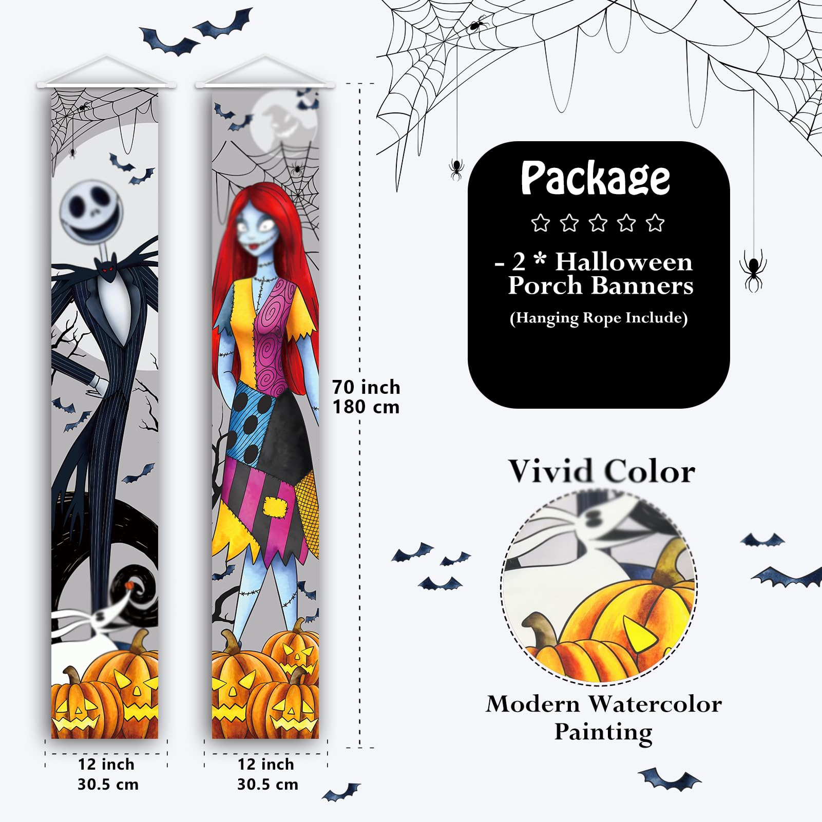 Tivee Halloween Nightmare Banner hanging in a party setting