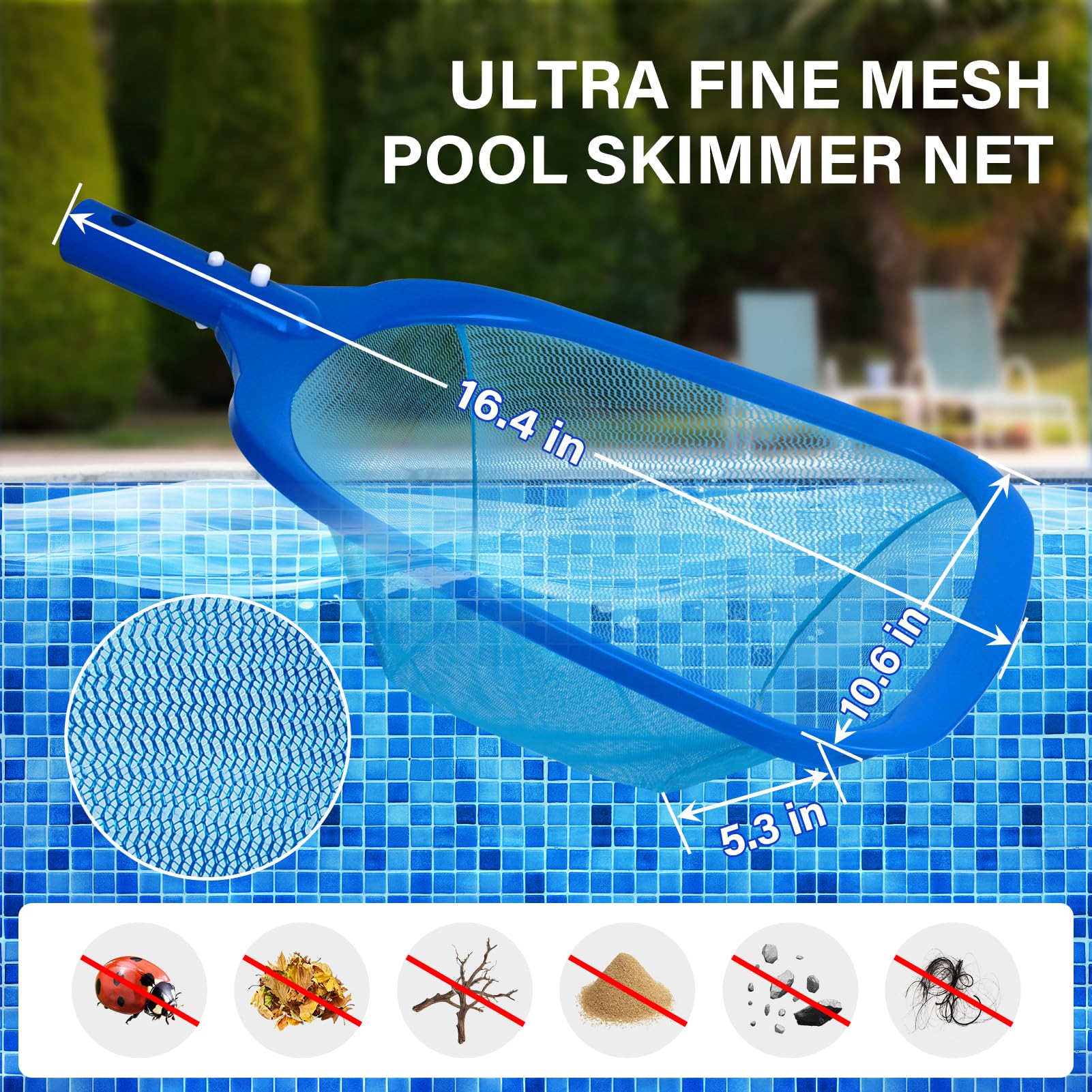 TIXANF Pool Brush with nylon bristles and ergonomic handle