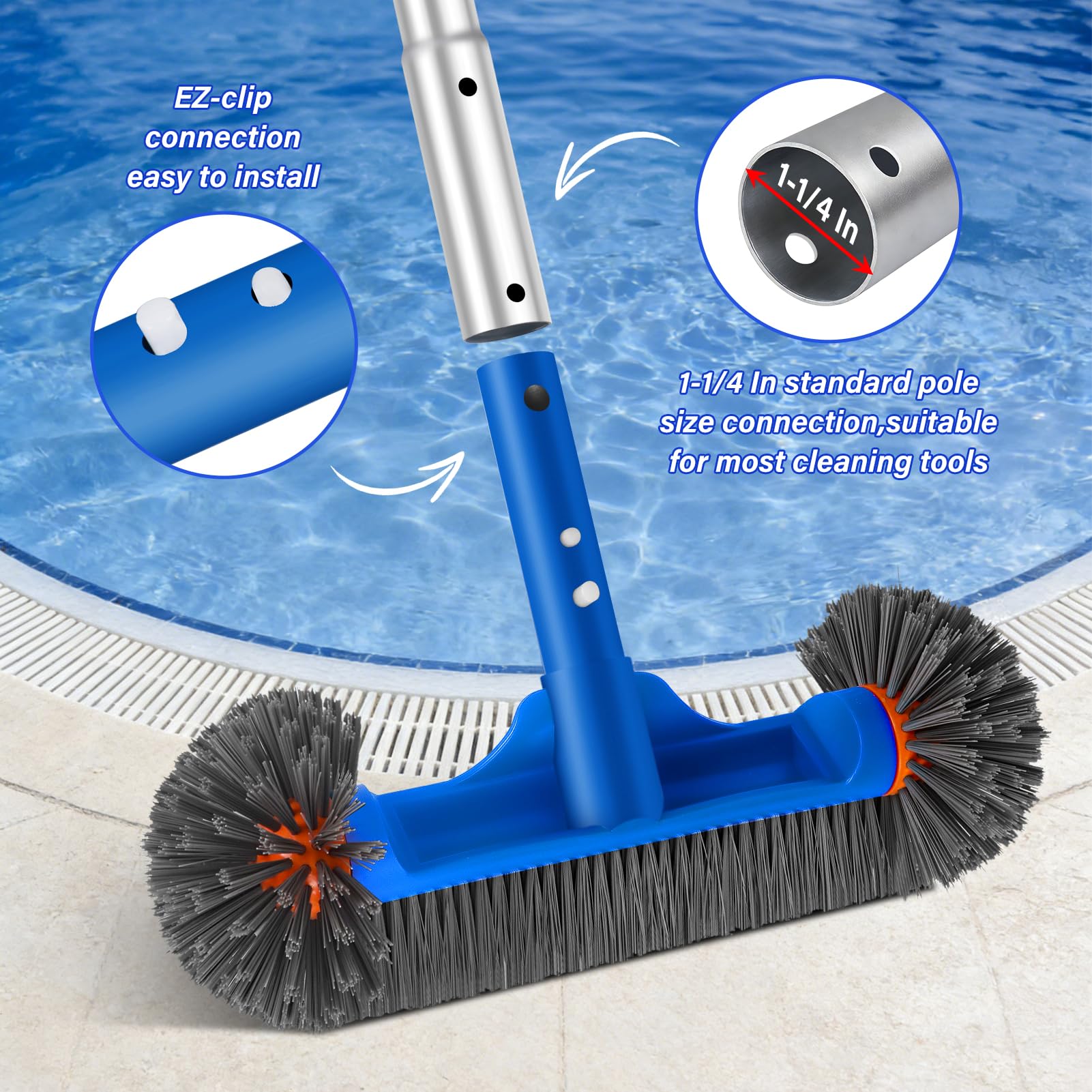 TIXANF Skimmer Net in action scooping debris from pool