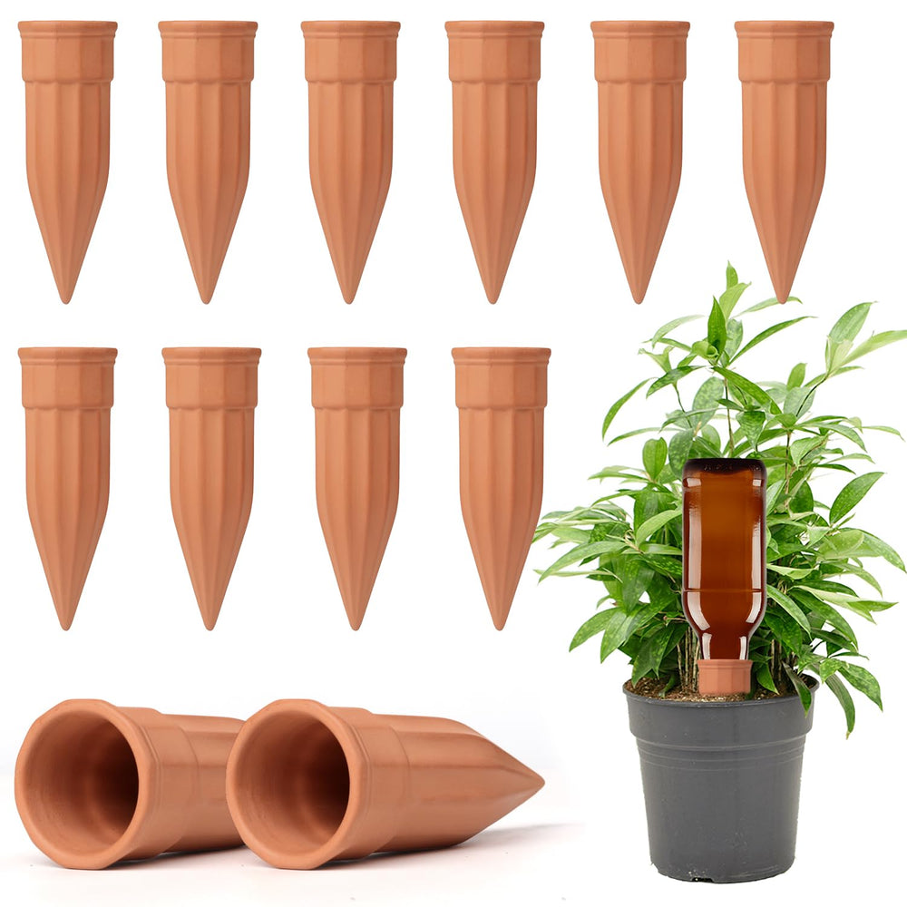 TKSCUSR 12 Pcs Terracotta Self Watering Spikes in packaging