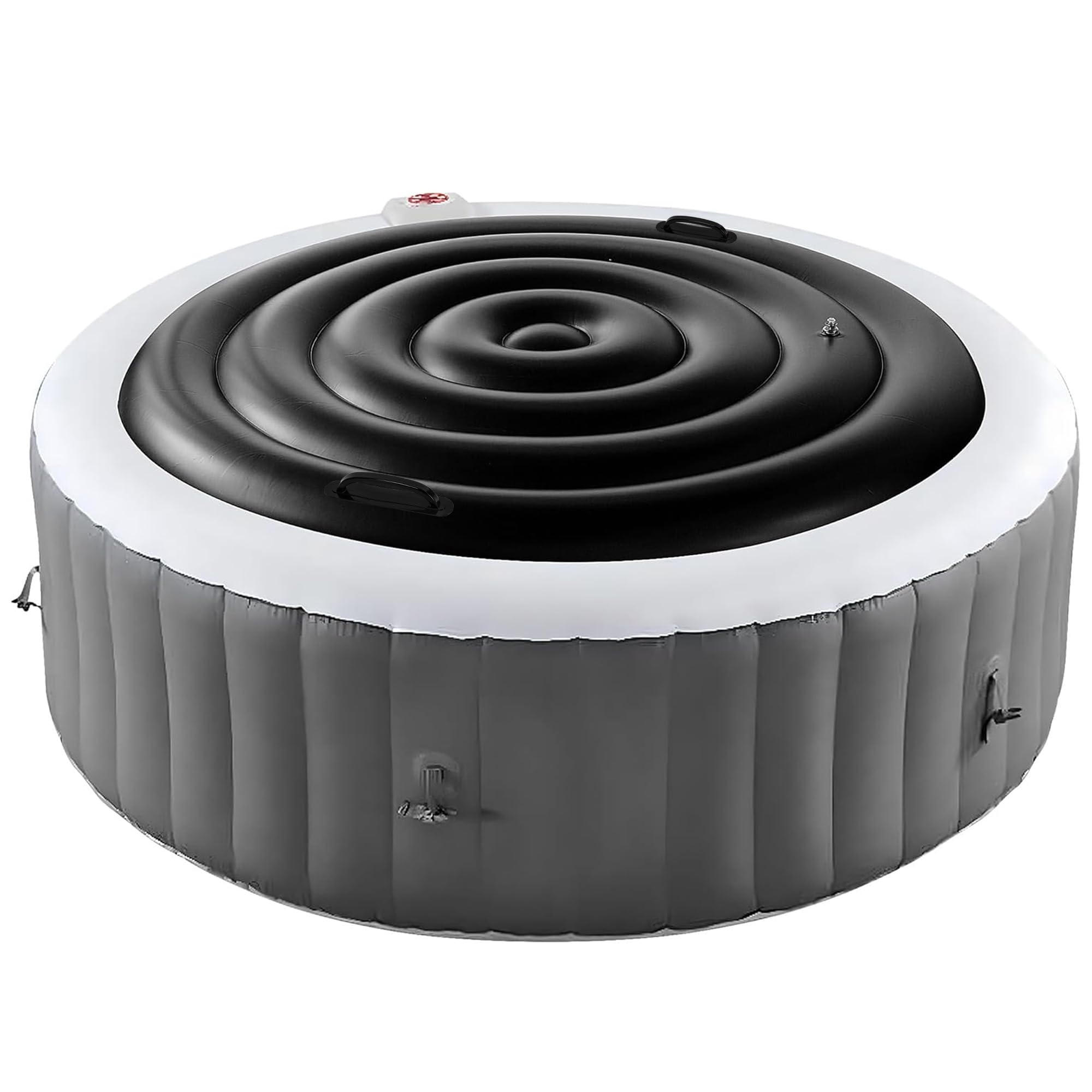 Tlswshsy Inflatable Hot Tub Cover 4.5 Ft black model front view