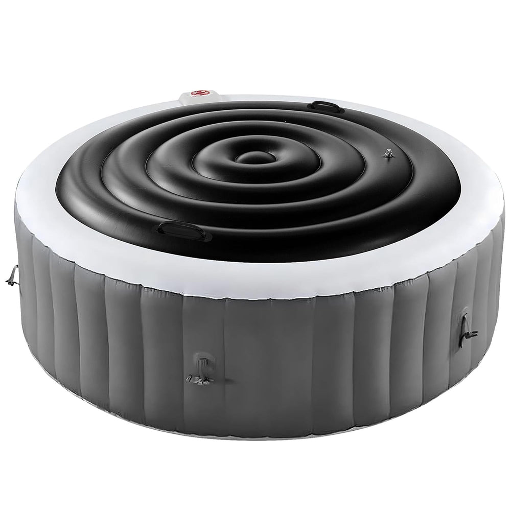 Tlswshsy Inflatable Hot Tub Cover 4.5 Ft black model front view