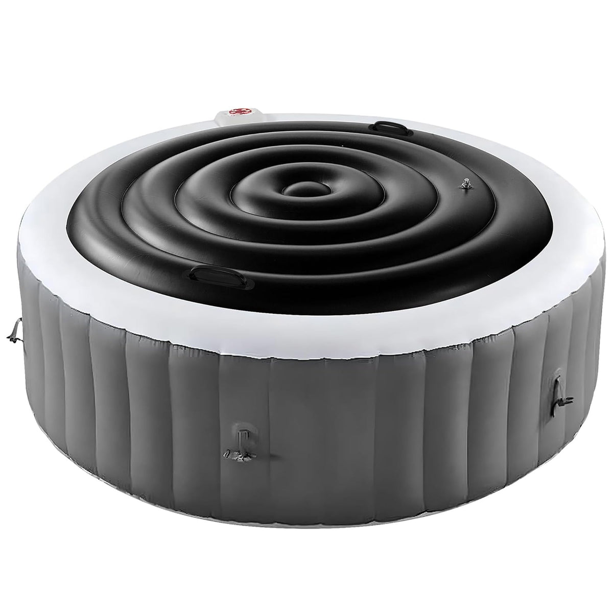Tlswshsy Inflatable Hot Tub Cover 4.5 Ft black model front view