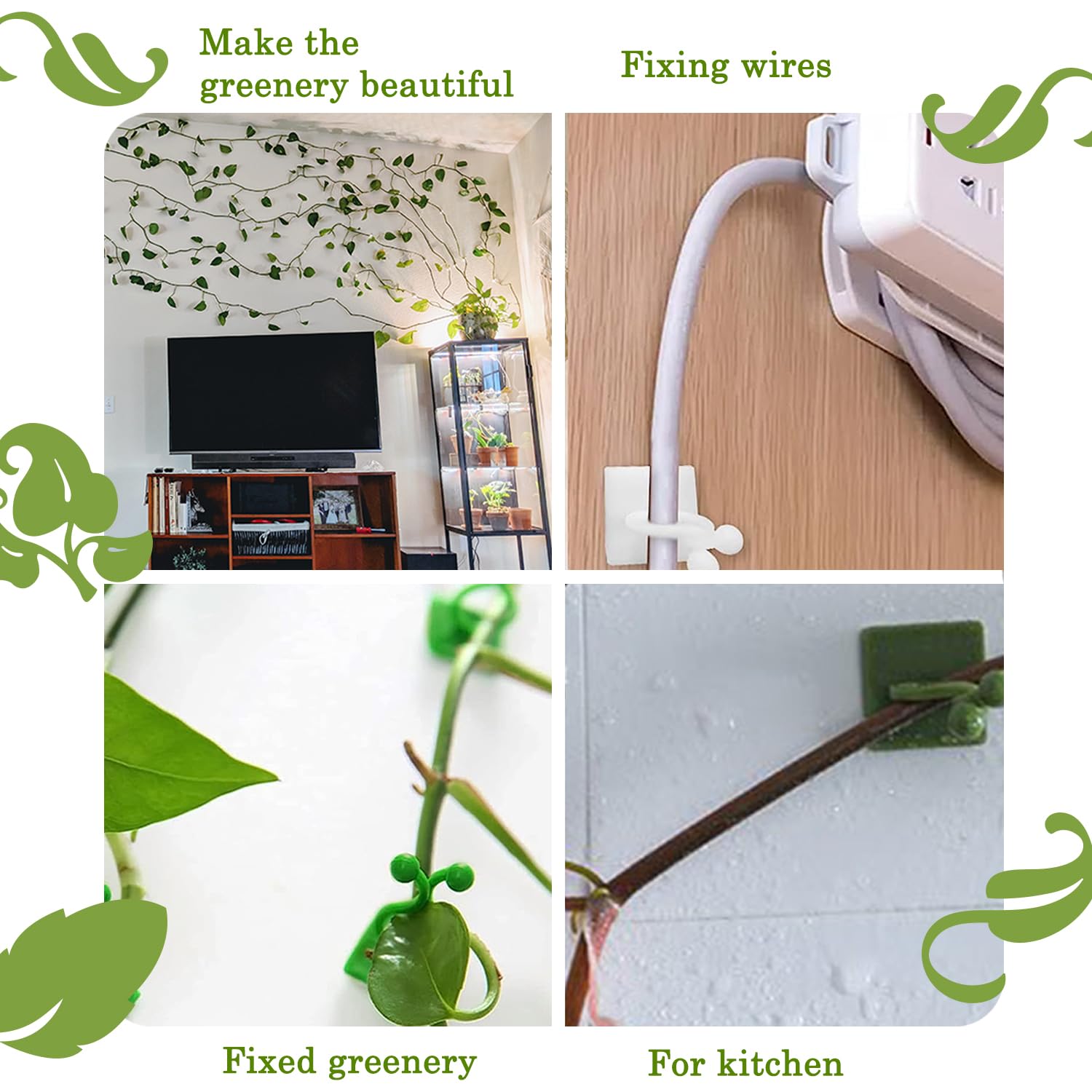 Tmofs white plant climbing clips displayed with plants